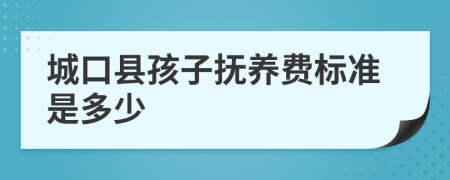 城口县孩子抚养费标准是多少