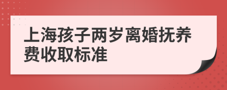 上海孩子两岁离婚抚养费收取标准