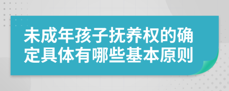 未成年孩子抚养权的确定具体有哪些基本原则