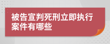 被告宣判死刑立即执行案件有哪些