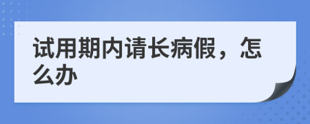 试用期内请长病假，怎么办