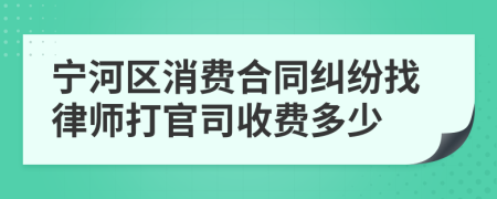 宁河区消费合同纠纷找律师打官司收费多少