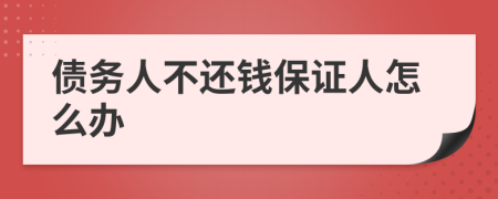 债务人不还钱保证人怎么办