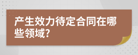 产生效力待定合同在哪些领域?