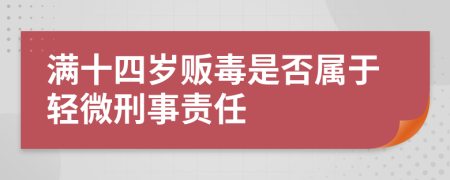 满十四岁贩毒是否属于轻微刑事责任