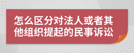 怎么区分对法人或者其他组织提起的民事诉讼