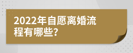 2022年自愿离婚流程有哪些？