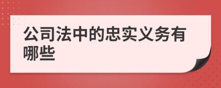 公司法中的忠实义务有哪些