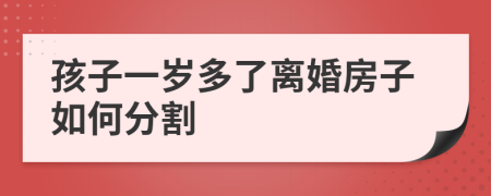 孩子一岁多了离婚房子如何分割