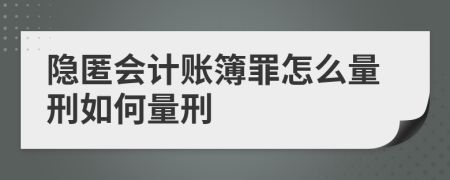 隐匿会计账簿罪怎么量刑如何量刑