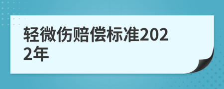 轻微伤赔偿标准2022年