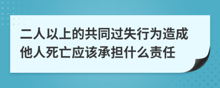 二人以上的共同过失行为造成他人死亡应该承担什么责任