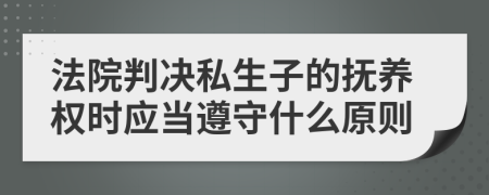 法院判决私生子的抚养权时应当遵守什么原则