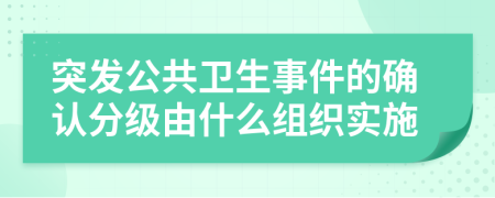 突发公共卫生事件的确认分级由什么组织实施