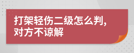 打架轻伤二级怎么判,对方不谅解