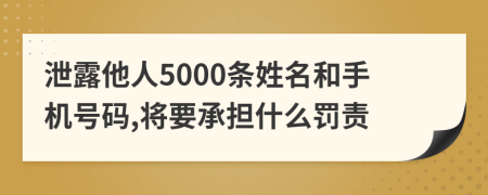 泄露他人5000条姓名和手机号码,将要承担什么罚责