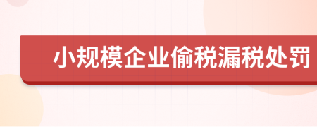 小规模企业偷税漏税处罚