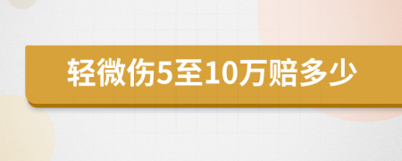 轻微伤5至10万赔多少