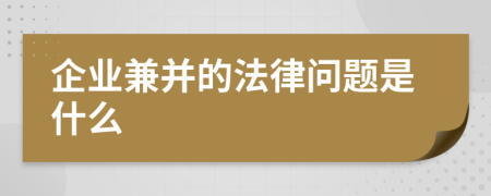 企业兼并的法律问题是什么