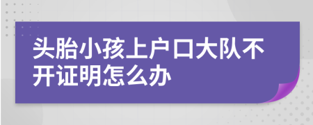 头胎小孩上户口大队不开证明怎么办