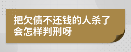 把欠债不还钱的人杀了会怎样判刑呀