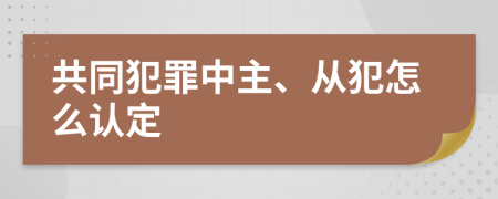 共同犯罪中主、从犯怎么认定