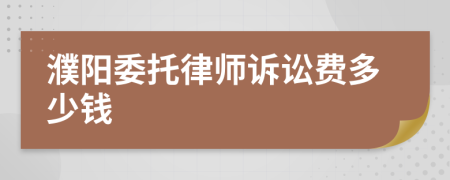 濮阳委托律师诉讼费多少钱