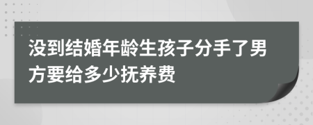 没到结婚年龄生孩子分手了男方要给多少抚养费