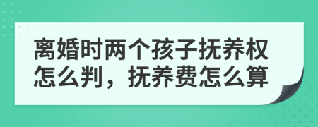 离婚时两个孩子抚养权怎么判，抚养费怎么算