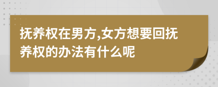 抚养权在男方,女方想要回抚养权的办法有什么呢