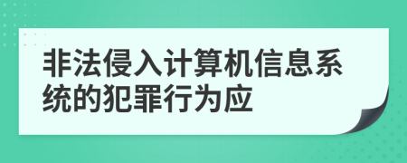 非法侵入计算机信息系统的犯罪行为应