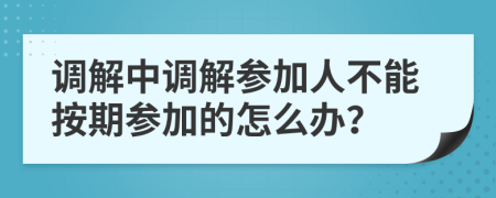调解中调解参加人不能按期参加的怎么办？