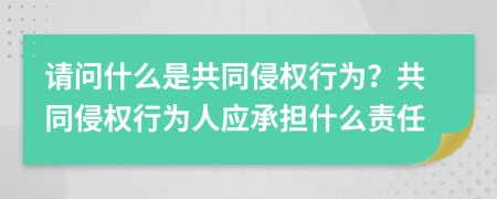 请问什么是共同侵权行为？共同侵权行为人应承担什么责任