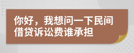 你好，我想问一下民间借贷诉讼费谁承担