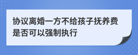 协议离婚一方不给孩子抚养费是否可以强制执行