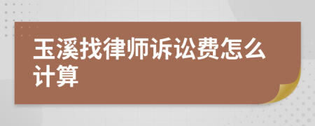 玉溪找律师诉讼费怎么计算