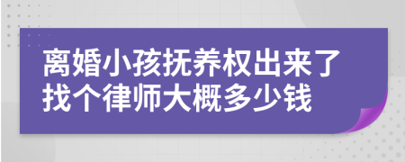 离婚小孩抚养权出来了找个律师大概多少钱