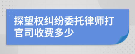 探望权纠纷委托律师打官司收费多少