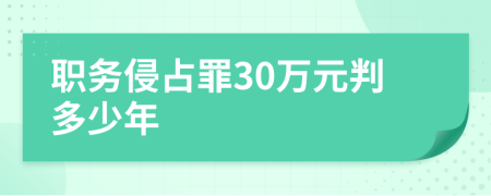 职务侵占罪30万元判多少年