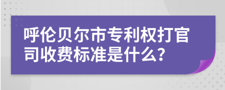 呼伦贝尔市专利权打官司收费标准是什么？