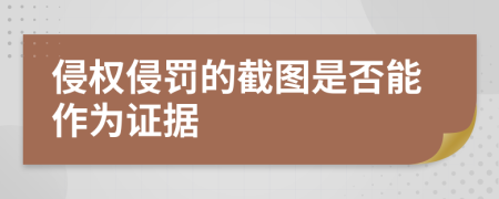 侵权侵罚的截图是否能作为证据