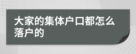 大家的集体户口都怎么落户的