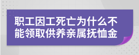 职工因工死亡为什么不能领取供养亲属抚恤金