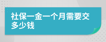 社保一金一个月需要交多少钱