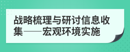 战略梳理与研讨信息收集——宏观环境实施