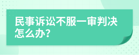 民事诉讼不服一审判决怎么办？