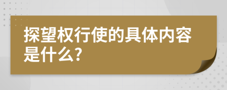 探望权行使的具体内容是什么?