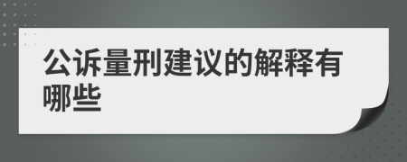 公诉量刑建议的解释有哪些