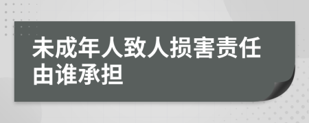 未成年人致人损害责任由谁承担