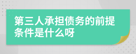 第三人承担债务的前提条件是什么呀